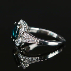 RESERVED FOR DI: PAYMENT 5 OF 5: SALE!!  Estate indicolite and diamond ring in platinum