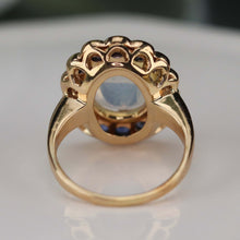 Load image into Gallery viewer, RESERVED: LAYAWAY PAYMENT 7 OF 10: Stunning moonstone and sapphire ring in 14k yellow gold