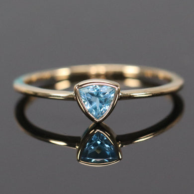 CLEARANCE!  Swiss blue topaz ring in yellow gold
