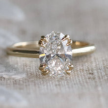 Load image into Gallery viewer, RESERVED: MANOR ROYAL:  The Ophelia - 1.93ct lab grown oval diamond ring in 14k yellow gold D/VVS2