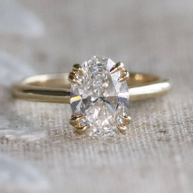 RESERVED: MANOR ROYAL:  The Ophelia - 1.93ct lab grown oval diamond ring in 14k yellow gold D/VVS2