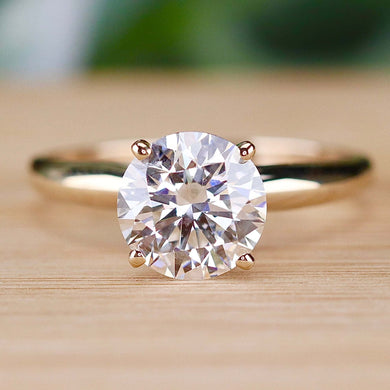 Certed Lab grown 2.08ct  Diamond ring in 14k yellow gold