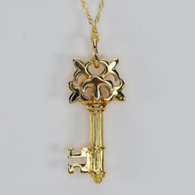 Load image into Gallery viewer, Heavy diamond key necklace in 18k yellow gold