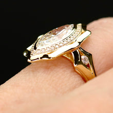 Load image into Gallery viewer, The Sienna - 1.64ctw Marquise lab grown diamond halo ring in 14k yellow gold