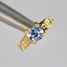 Load image into Gallery viewer, SPECIAL: Mini ring in 14k yellow gold - light blue March