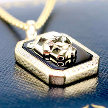 Load image into Gallery viewer, RESERVED: PAYMENT 5 OF 10: Onyx and diamond Panther necklace by Effy in 14k yellow gold