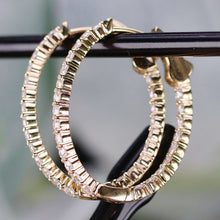 Load image into Gallery viewer, RESERVED FOR S: 1.45ctw Lab Grown diamond oval hoops in 14k yellow gold
