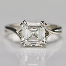 Load image into Gallery viewer, MANOR ROYAL: The Aurora - 3.14ct Asscher cut lab grown diamond ring in 14k white gold