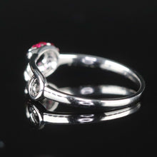 Load image into Gallery viewer, 14k white gold gemstone safety pin ring