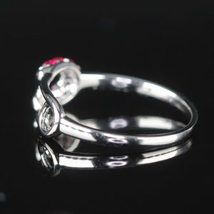 14k white gold gemstone safety pin ring