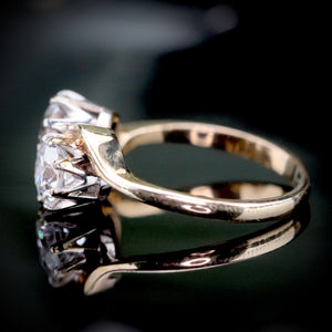 Vintage toi et moi ring in yellow gold