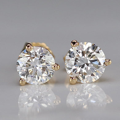 SPECIAL PRICE!  Lab grown 1.94ctw F/VS Diamond studs in 14k yellow gold
