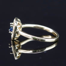 Load image into Gallery viewer, 50% OFF!  Sapphire and diamond halo ring in 14k yellow gold *onyx deal*