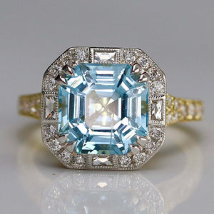 RESERVED: LAYAWAY PAYMENT 3 OF 20: 18k/platinum Aquamarine and diamond ring by David Klass