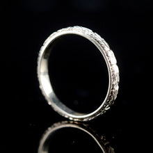 Load image into Gallery viewer, Vintage orange blossom band ring in 14k white gold from Manor Jewels.