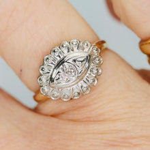 Load image into Gallery viewer, Vintage Princess diamond ring in yellow and white gold
