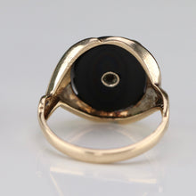 Load image into Gallery viewer, Oval onyx and diamond vintage ring in yellow gold from Manor Jewels