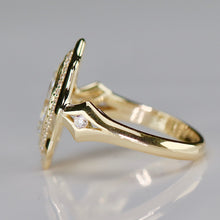 Load image into Gallery viewer, The Sienna - 1.64ctw Marquise lab grown diamond halo ring in 14k yellow gold