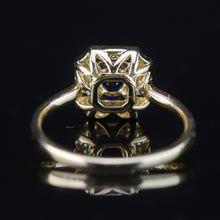 Load image into Gallery viewer, 50% OFF!  Sapphire and diamond halo ring in 14k yellow gold *onyx deal*