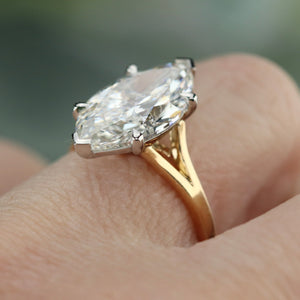 MANOR ROYAL: The Isla - 18k/Platinum 6.04ct Marquise lab grown diamond ring F VS1 with IGI report