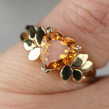Load image into Gallery viewer, Citrine heart ring in 14k yellow gold