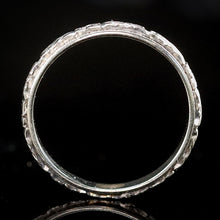 Load image into Gallery viewer, Vintage orange blossom band ring in 14k white gold from Manor Jewels.