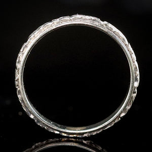 Vintage orange blossom band ring in 14k white gold from Manor Jewels.