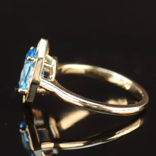 Load image into Gallery viewer, RESERVED FOR DI:  PAYMENT 5 OF 5: SALE!!  Blue topaz and diamond ring in 14k yellow gold