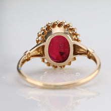 Load image into Gallery viewer, Vintage red paste ring in yellow gold