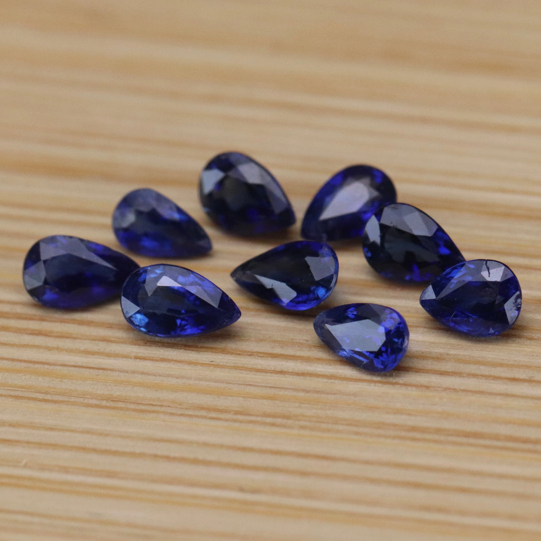 2.82ctw of blue pear shaped sapphires