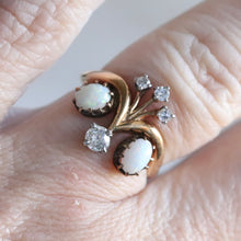 Load image into Gallery viewer, 50% OFF!  Vintage opal and Diamond ring in 14k yellow gold