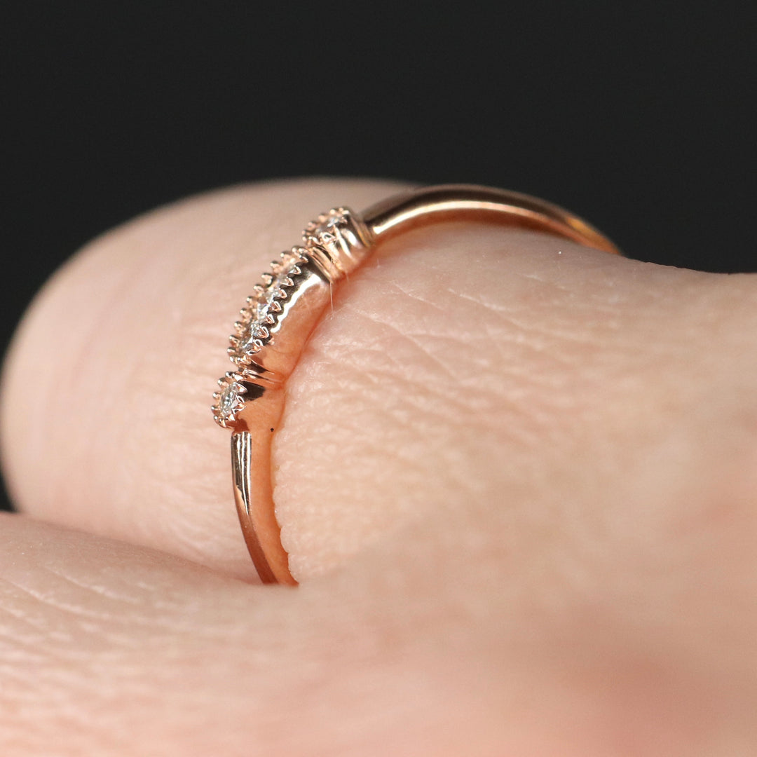 Dainty Diamond band in rose gold