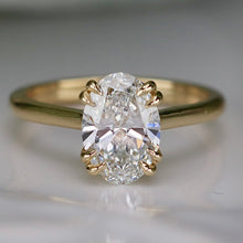 Load image into Gallery viewer, RESERVED: MANOR ROYAL:  The Ophelia - 1.93ct lab grown oval diamond ring in 14k yellow gold D/VVS2