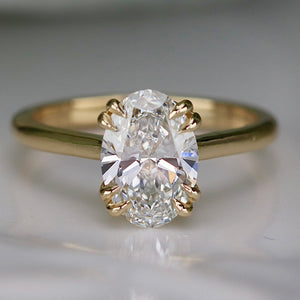 RESERVED: MANOR ROYAL:  The Ophelia - 1.93ct lab grown oval diamond ring in 14k yellow gold D/VVS2