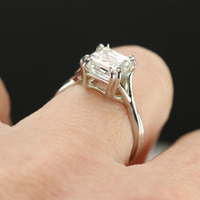 Load image into Gallery viewer, MANOR ROYAL: The Aurora - 3.14ct Asscher cut lab grown diamond ring in 14k white gold
