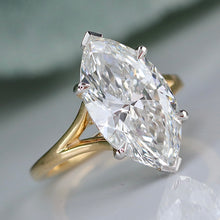 Load image into Gallery viewer, MANOR ROYAL: The Isla - 18k/Platinum 6.04ct Marquise lab grown diamond ring F VS1 with IGI report