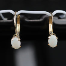 Load image into Gallery viewer, Opal leverback earrings in yellow gold
