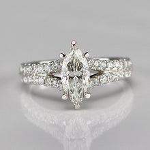 Load image into Gallery viewer, 50% OFF!  Vera Wang Designer Lab Grown Marquise diamond ring in 14k white gold