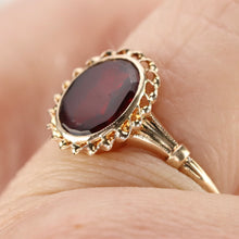 Load image into Gallery viewer, Vintage red paste ring in yellow gold
