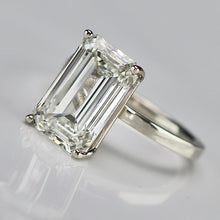 Load image into Gallery viewer, 6.03ct emerald cut lab grown solitaire diamond ring in 14k white gold