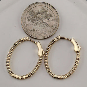 RESERVED FOR S: 1.45ctw Lab Grown diamond oval hoops in 14k yellow gold