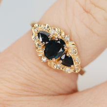 Load image into Gallery viewer, Sapphire and diamond ring in 14k yellow gold