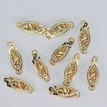 Load image into Gallery viewer, 14k yellow gold pearl/bead fish hook clasp