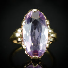 Load image into Gallery viewer, MEGA SALE!  Vintage oval Amethyst ring in yellow gold
