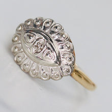 Load image into Gallery viewer, Vintage Princess diamond ring in yellow and white gold