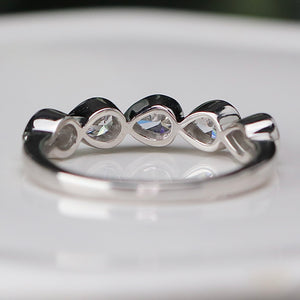 Lab grown 5 stone diamond band ring in 14k white gold