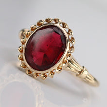 Load image into Gallery viewer, Vintage red paste ring in yellow gold