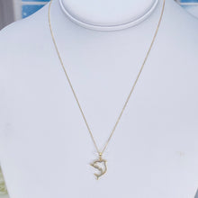 Load image into Gallery viewer, SPECIAL!!  Diamond dolphin necklace in 14k yellow gold