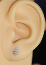 Load image into Gallery viewer, SPECIAL!  Lab grown pear shaped Diamond studs in 14k white gold
