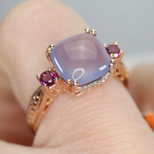 Load image into Gallery viewer, Chalcedony and rhodolite ring in 14k rose gold by Effy